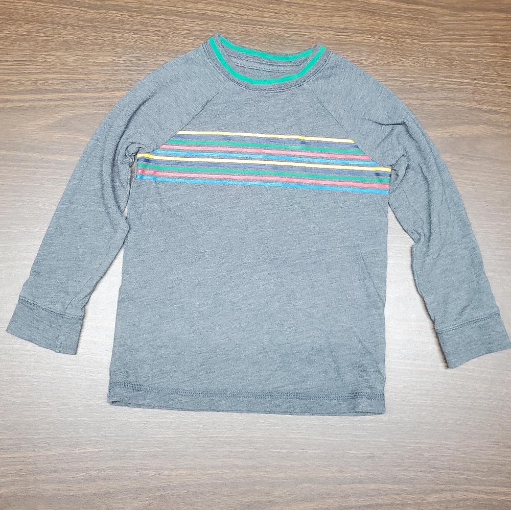 3/4 baseball sleeve rainbow stripes t-shirt